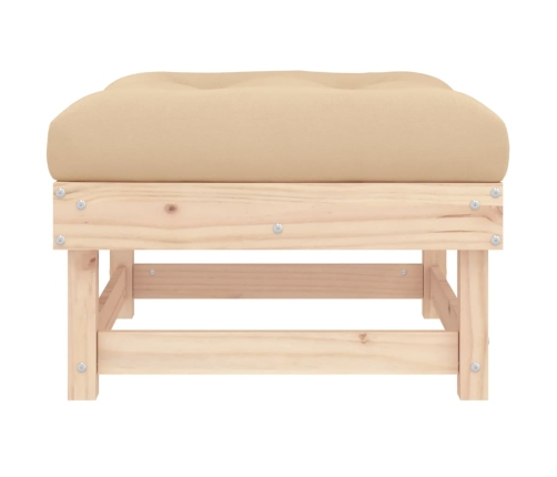 Taburetes de jardín con cojines 2 uds madera maciza de pino
