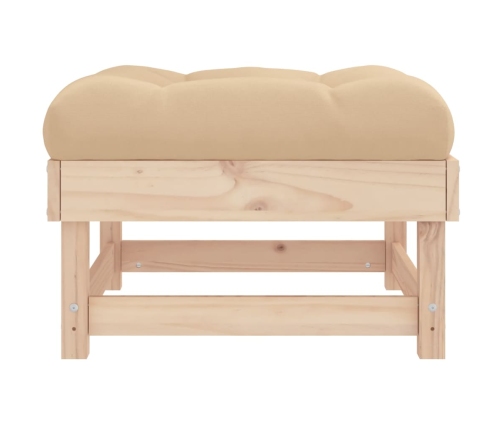 Taburetes de jardín con cojines 2 uds madera maciza de pino