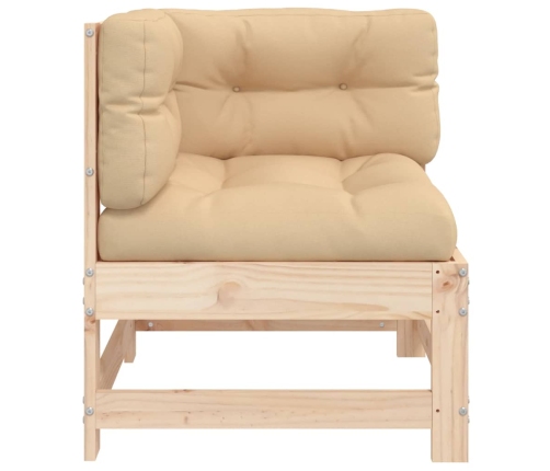 Sofá esquinero con cojines madera maciza de pino