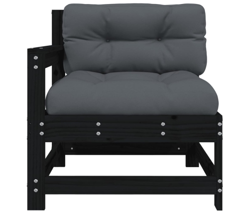 Sillón de jardín con cojines madera maciza de pino negro