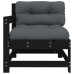 Sillón de jardín con cojines madera maciza de pino negro