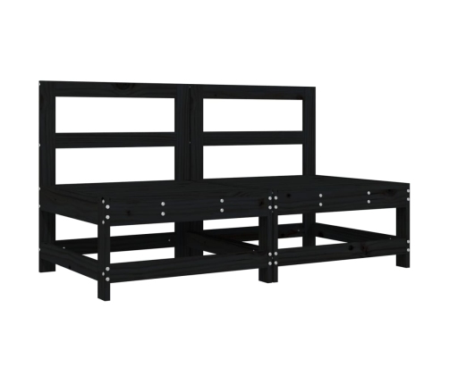 Sofás centrales con cojines 2 uds madera maciza de pino negro