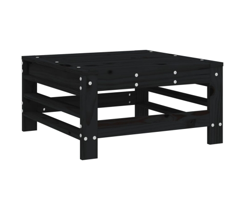 Taburete de jardín con cojín madera maciza de pino negro