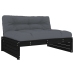 Sofá central madera maciza de pino negro 120x80 cm