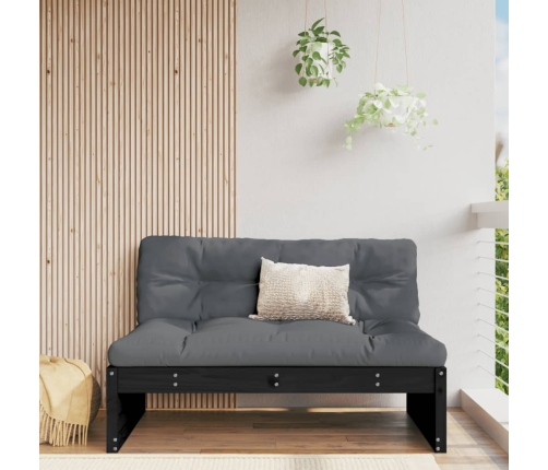 Sofá central madera maciza de pino negro 120x80 cm