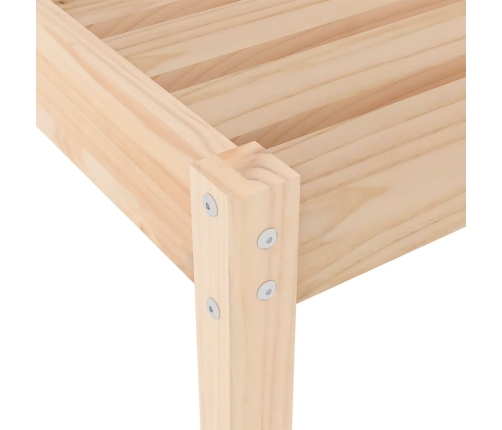 Tumbonas con mesa 2 uds madera maciza de pino