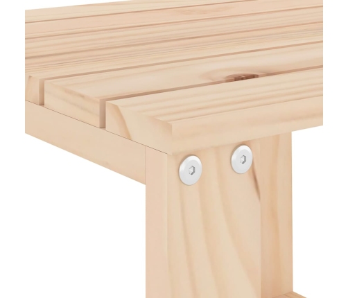 Tumbonas con mesa 2 uds madera maciza de pino