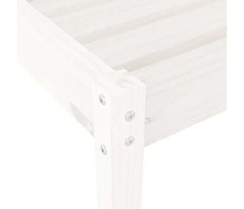 Tumbonas con mesa 2 uds madera maciza de pino blanco