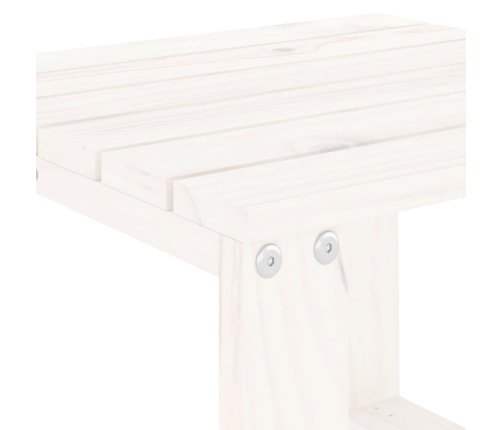 Tumbonas con mesa 2 uds madera maciza de pino blanco