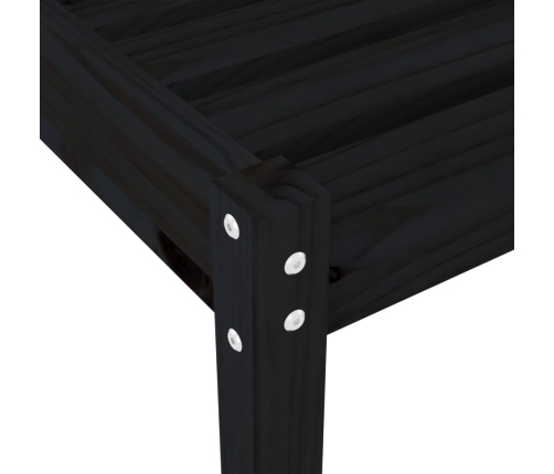 Tumbonas con mesa 2 uds madera maciza de pino negro