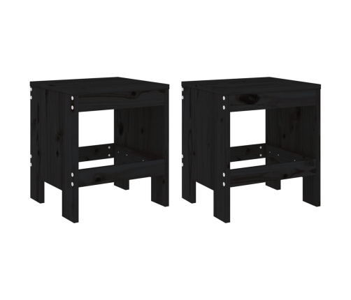 Mesa y sillas de jardín 3 piezas madera maciza de pino negro