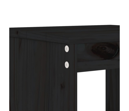 Mesa y sillas de jardín 3 piezas madera maciza de pino negro