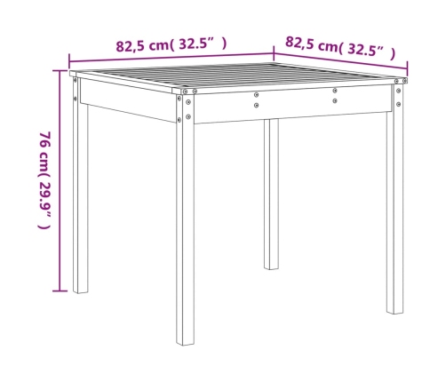 Juego de comedor de jardín 5 piezas madera maciza de pino