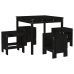 Juego de comedor de jardín 5 piezas madera maciza pino negro