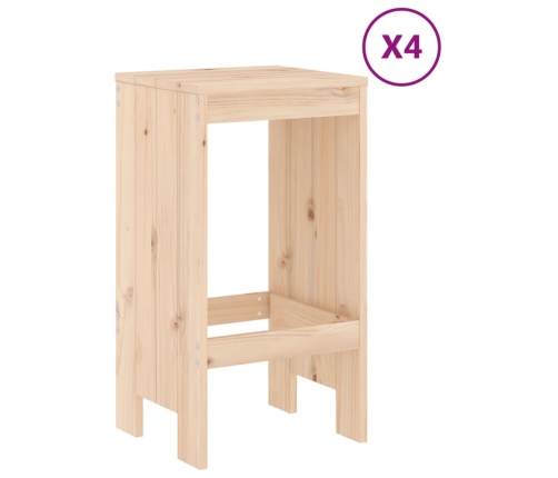 Set de mesa y taburetes altos jardín 5 pzas madera maciza pino