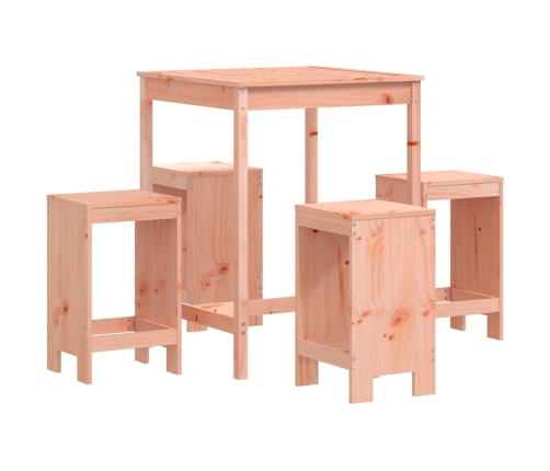 Mesa alta y taburetes de jardín 5 piezas madera maciza Douglas