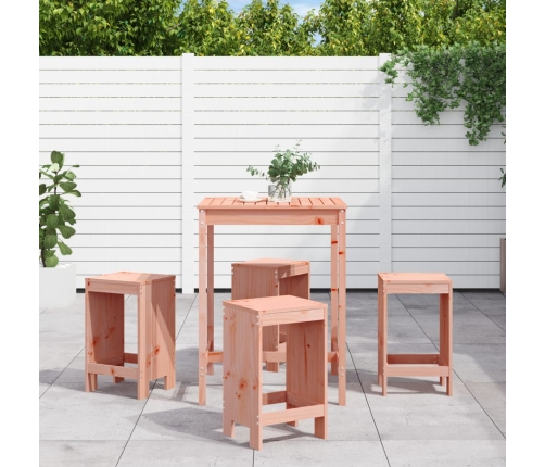 Mesa alta y taburetes de jardín 5 piezas madera maciza Douglas