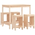 Set de mesa y taburetes altos jardín 5 pzas madera maciza pino
