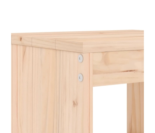 Set de mesa y taburetes altos jardín 5 pzas madera maciza pino