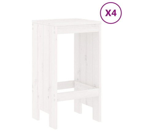 Set de mesa y taburetes altos jardín 5 pzas madera pino blanco