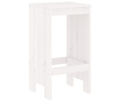 Set de mesa y taburetes altos jardín 5 pzas madera pino blanco