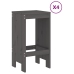 Set de mesa y taburetes altos jardín 5 piezas madera pino gris