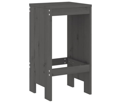 Set de mesa y taburetes altos jardín 5 piezas madera pino gris