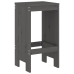 Set de mesa y taburetes altos jardín 5 piezas madera pino gris