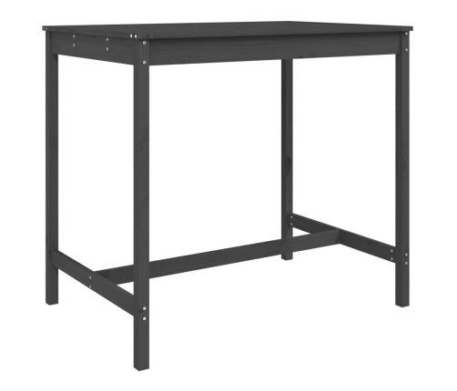 Set de mesa y taburetes altos jardín 5 piezas madera pino gris