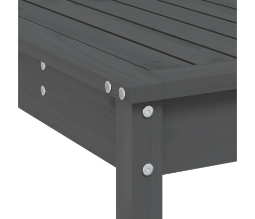 Set de mesa y taburetes altos jardín 5 piezas madera pino gris