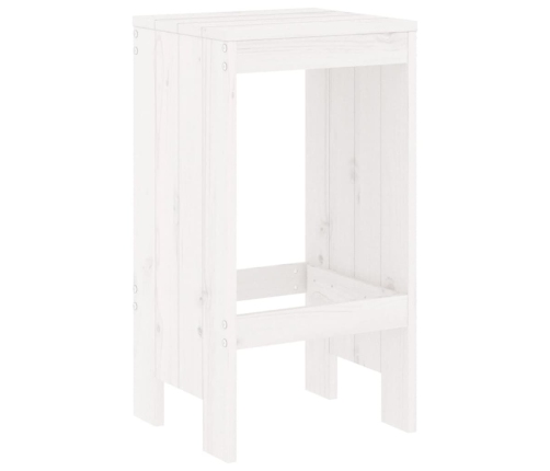 Mesa y taburetes altos jardín 9 pzas madera maciza pino blanco
