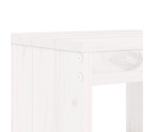 Mesa y taburetes altos jardín 9 pzas madera maciza pino blanco