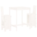 Set de mesa y taburetes altos jardín 3 pzas madera pino blanco