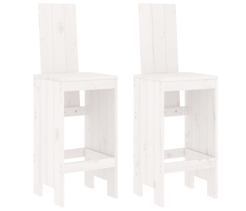 Set de mesa y taburetes altos jardín 3 pzas madera pino blanco