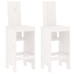 Set de mesa y taburetes altos jardín 3 pzas madera pino blanco
