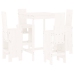 Set de mesa y taburetes altos jardín 5 pzas madera pino blanco