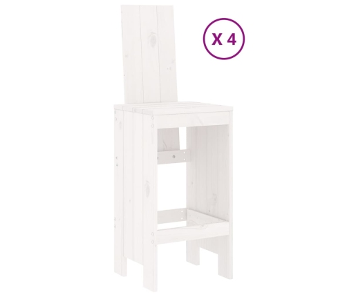 Set de mesa y taburetes altos jardín 5 pzas madera pino blanco