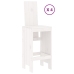 Set de mesa y taburetes altos jardín 5 pzas madera pino blanco
