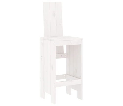 Set de mesa y taburetes altos jardín 5 pzas madera pino blanco