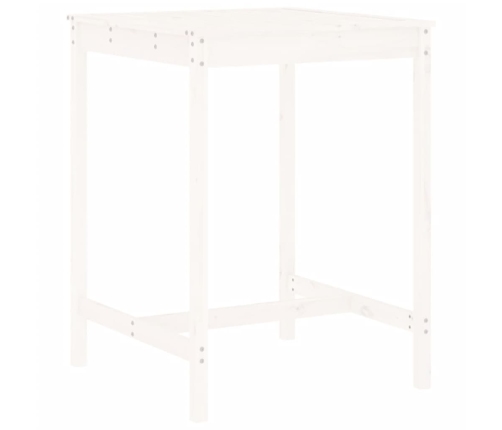 Set de mesa y taburetes altos jardín 5 pzas madera pino blanco