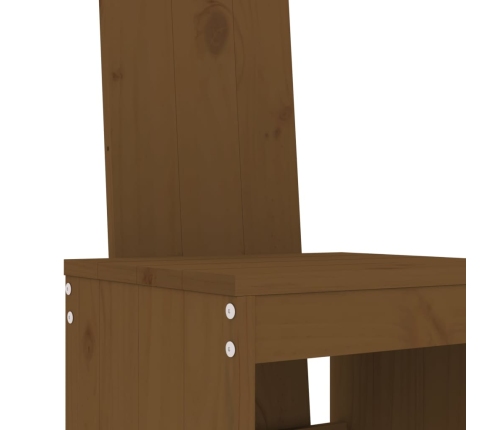 Mesa y taburetes altos de jardín 5 pzas madera pino marrón miel