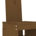 Mesa y taburetes altos de jardín 5 pzas madera pino marrón miel