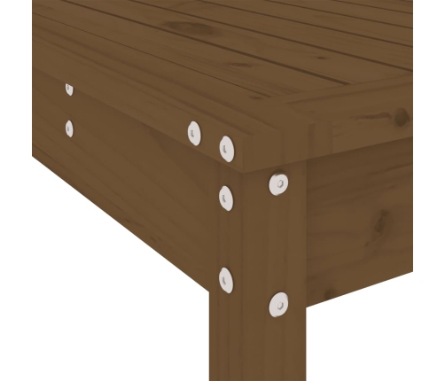 Mesa y taburetes altos de jardín 5 pzas madera pino marrón miel
