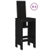 Set de mesa y taburetes altos jardín 5 piezas madera pino negro