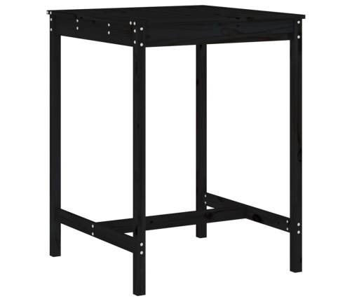 Set de mesa y taburetes altos jardín 5 piezas madera pino negro