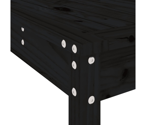 Set de mesa y taburetes altos jardín 5 piezas madera pino negro