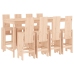 Set de mesa y taburetes altos jardín 9 pzas madera maciza pino