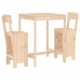 Set de mesa y taburetes altos 3 piezas madera maciza de pino