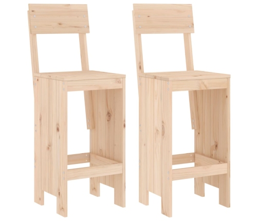 Set de mesa y taburetes altos 3 piezas madera maciza de pino