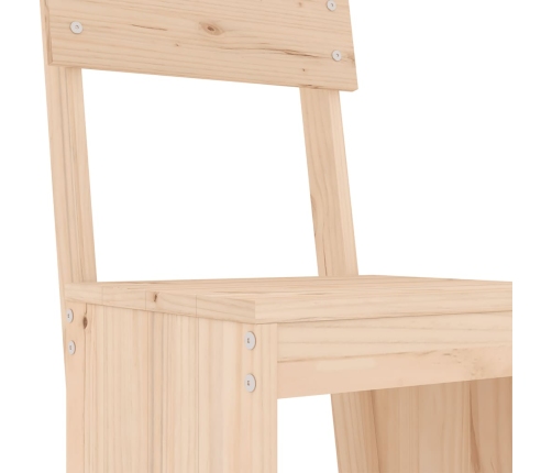 Set de mesa y taburetes altos 3 piezas madera maciza de pino